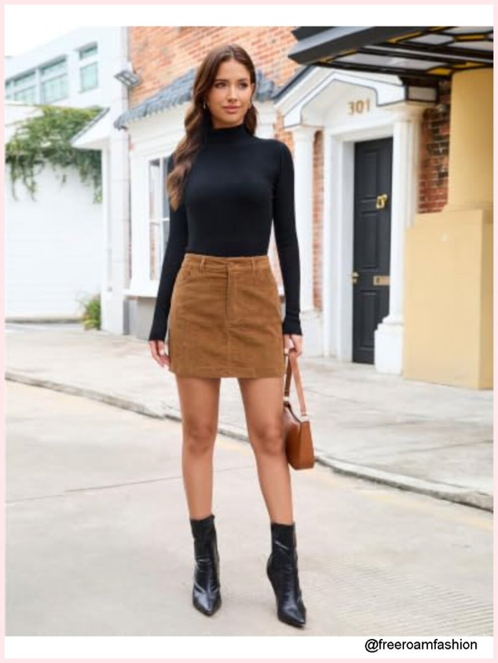 Women's High Waisted Mini Corduroy Skirt with Pockets - Picture 6 of 6